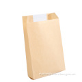 Bread Baking Food Bag Kraft Paper Square Bottom Packaging Bag Customized with Window
